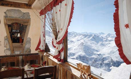 Mountain restaurant, Meribel, France