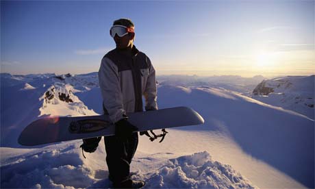 Snowboarder in Kiruna, Sweden