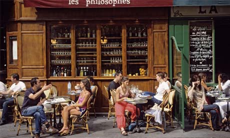 Locals at a cafe in Paris