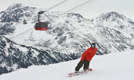 Snowboarding in Whistler, Canada