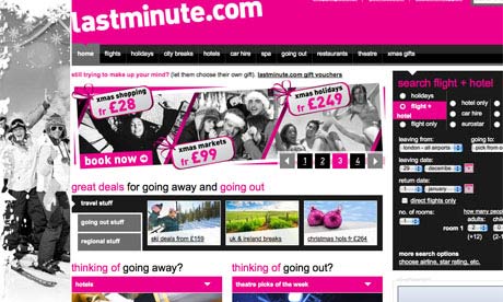 Lastminute.com website screen grab
