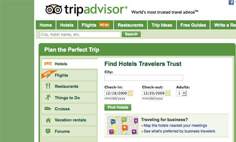 trip advisor website reviews