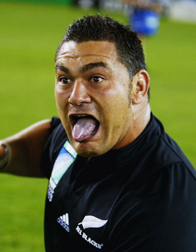 Haka: Kees Meeuws of the All Blacks performs the haka