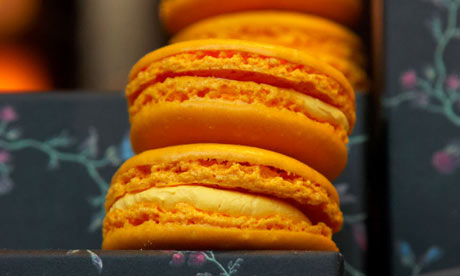 Macaroons on display at, Laduree, Paris France