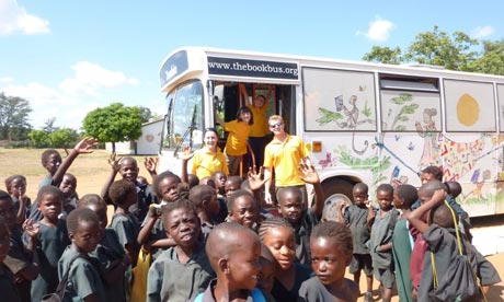 The Quentin Blake illustrated Book Bus in Livingstone