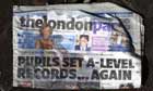 A disgarded wet copy of the London Paper