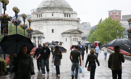 Rainy day in Birmingham, England