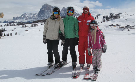 Liberty, Rufus and Vita Love skiing, Tyrol.