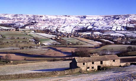 Reeth in winter Swaledale Yorkshire Dales England