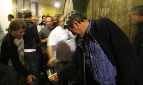 Inside a Spanish cider house