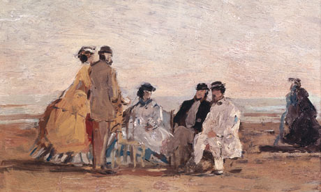 On the Beach at Trouville, by Eugene Boudin