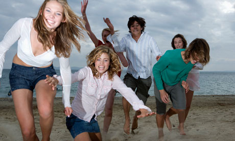 Life's a beach teenagers on holiday Photograph A Inden Corbis
