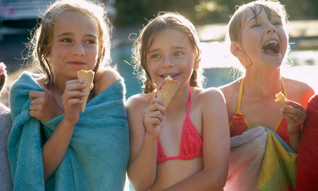 Eating ice-cream in summer