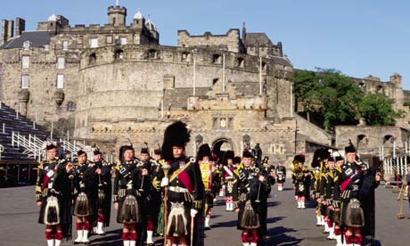 Marching band at Edinburgh Castle during Edinburgh Festival