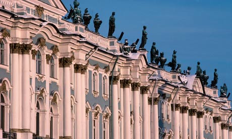 Facade of The Hermitage Museum, St Petersburg, Russia
