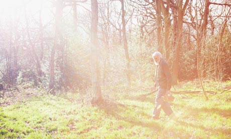 Patrick Harding on a foraging expedition in a wood