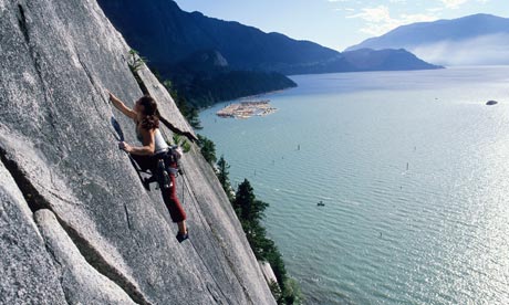 rock climbing in Squamish, British Columbia.