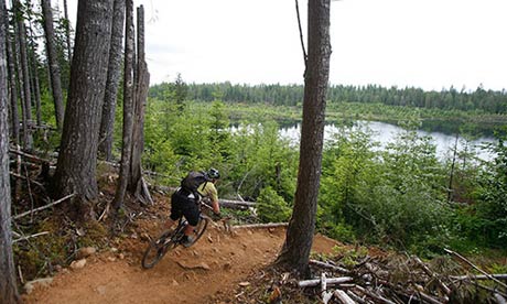 Riding the Steam Donkey trail in Cumberland, Canada