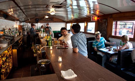 Diner restaurant in Brooklyn, New York, is in a converted dining car. 