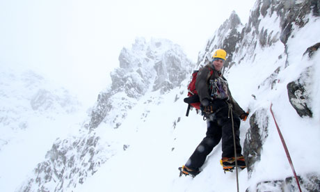 Ice climbing in Scotlanad