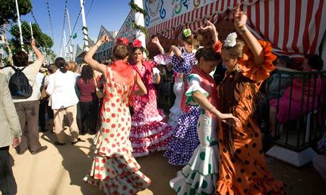 Flamenco dancing at Seville's Feria de Abril