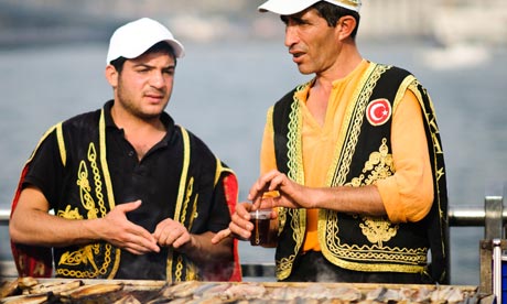 A food stall on the Galata Bridge, Istanbul