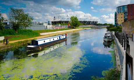 View of River Lea and London 2012 Olympic Stadium, Hackney Wick