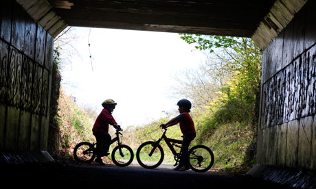 Two children on bikes