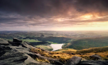 Evening view of Peak district