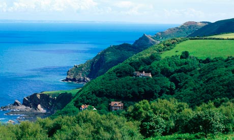 Overhead of coastline, Woody Bay