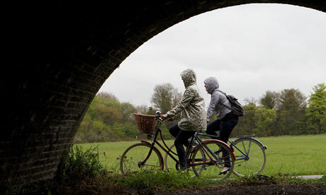 Dawn Foster and friend on a bike ride in Berkshire