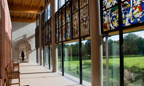 View of interior of the Burrell Collection in Glasgow