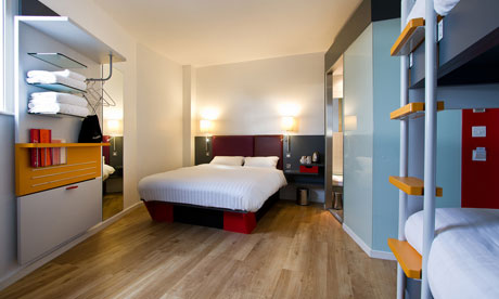 One of the family rooms at the Sleeperz hotel in Newcastle