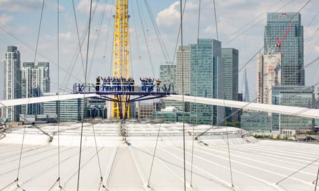 The new 'skywalk' at the O2 in London.