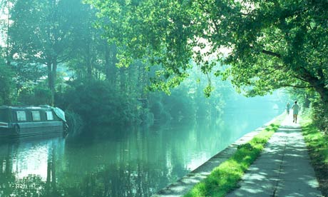 Running by the canal in Victoria Park, east London