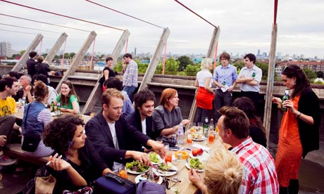 Frank’s Cafe, Peckham, London, sits above a multi-storey car park.
