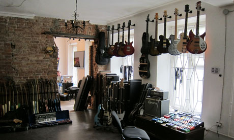 The guitar showroom at Taiga, St Petersbury, Russia