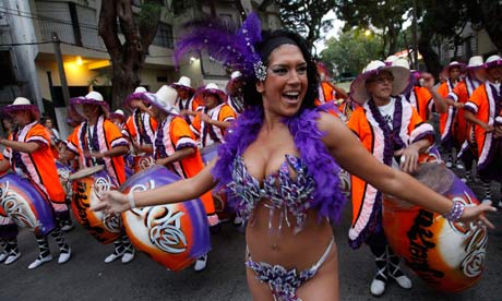 Carnival parade in Montevideo, Uruguay.