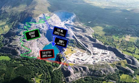 Zip wire map, Wales