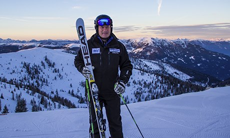 Franz Klammer on the slopes at Bad Kleinkirchheim, Austria