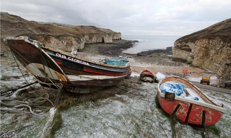 Cobble boats at North Landing, Flamborough