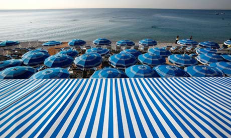 Beach scene, Nice, France