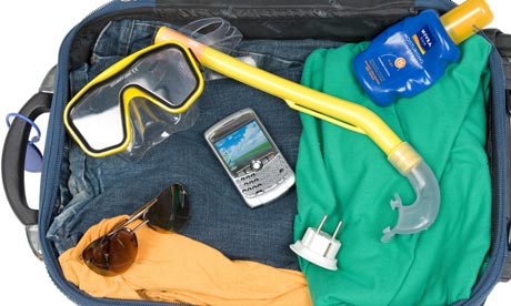 Mobile phone in suitcase