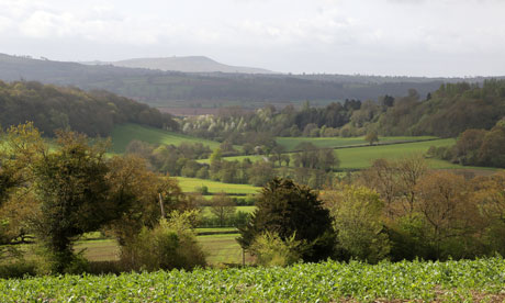 View of Corve dale from the Shropshire Way on Wenlock Edge