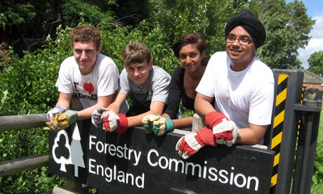 Volunteers at the Forestry Commission