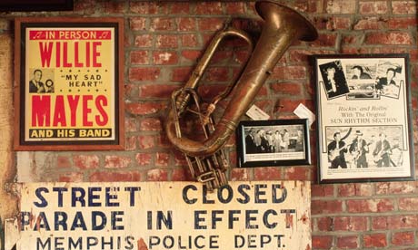 Horns, Posters and Signs on Display at Rum Boogie Cafe, Memphis, Tennessee