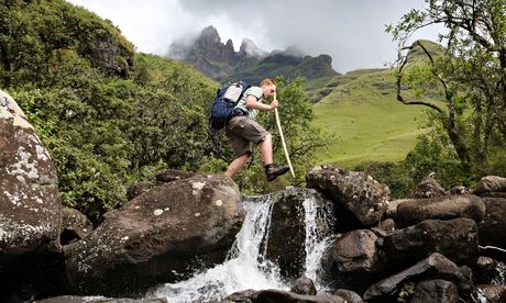Connor, Kevin’s son, in the Drakensberg.