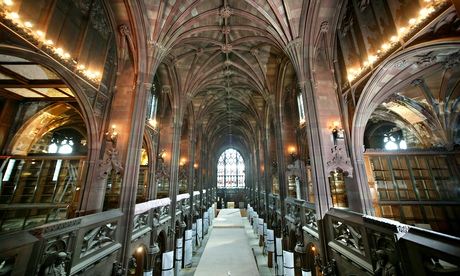 The restored interior of John Rylands library, Manchester