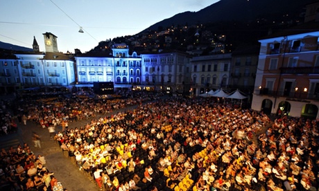 Cinema fans crowd the Piazza Grande at the Locarno film festival