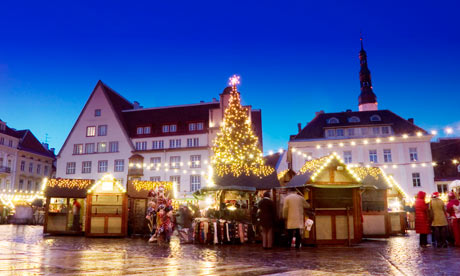 Annual christmas market in Tallinn, Estonia.